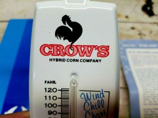 CROW ' S Seed CORN Thermometer Advertising Sign Crow ' s Hybrid Seed CORN 2