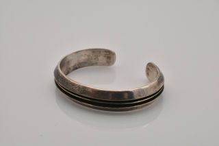 Vintage Native American Sterling Silver Navajo Woman ' s Cuff Bracelet Signed JN 2