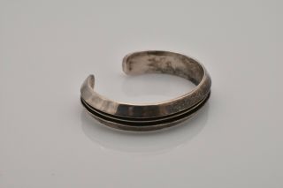 Vintage Native American Sterling Silver Navajo Woman ' s Cuff Bracelet Signed JN 3