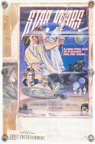 Vintage 1977 Star Wars First Movie Theatrical Poster 39x26 Style D