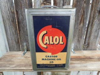 Standard Oil Co 5 - Gal Empty Can Of Castor Machine Oil From 1950 -