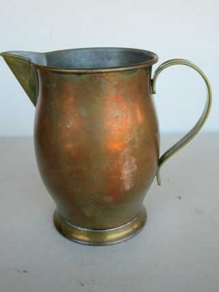 Vintage Copper Pitcher - 7 3/4 " Tall - 1 Lb 12 5/8 Oz.  - Markings On Bottom