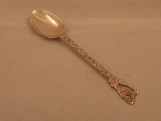 English Sterling Silver Spoon With Harp And Zoomorphic Decoration