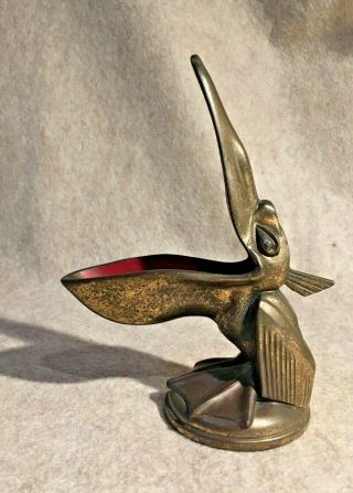 Art Deco Pelican Pipe Stand Cigar Holder Ash Tray Brass / Bronze Max Le Verrier