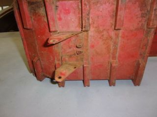 LARGE 1960 ' S BUDDY L RED HYDRAULIC MACK DUMP TRUCK BED PRESSED STEEL 3