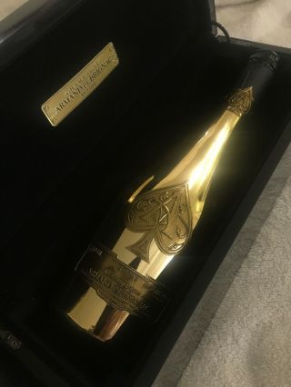 2 Armand De Brignac Ace Of Spades Brut Champagne Empty Bottle/ Box.  Gold 750ml