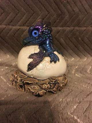 Windstone Editions Hatching Dragon Peacock 502 - P Pena 1984 Purple Blue Retired