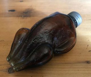 Foust Whiskey Distillery Roast Turkey Figural Flask Nip - Glen Rock Pa Bottle