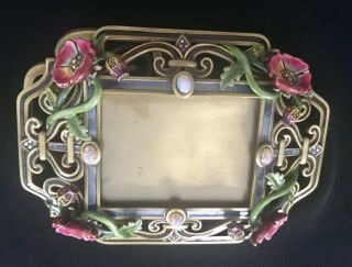 Jay Strongwater Rectangular Floral And Fauna Frame -