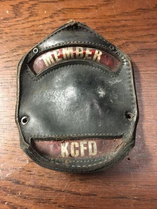 Kansas City Fire Department Academy Issued Leather Helmet Shield