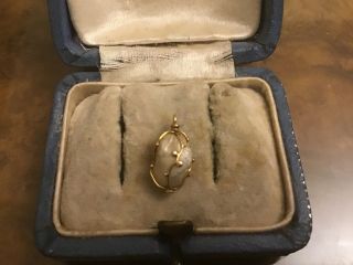 Antique Victorian 9ct Gold Blister Pearl Drop Arts And Craft