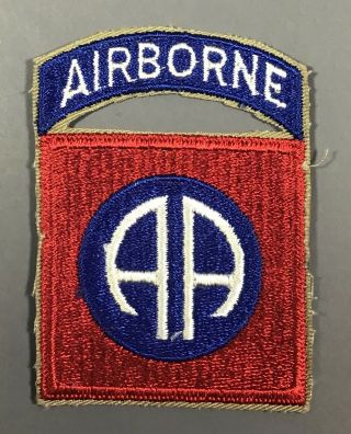 Wwii Army 82nd Airborne Division One Piece Patch Cut Edges No Glow