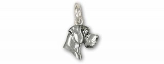 Great Dane Jewelry Sterling Silver Handmade Great Dane Charm Gdl17h - C