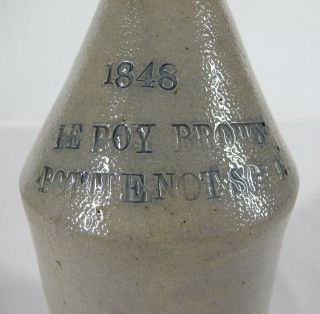 Rare Antique Dated 1848 Pre Prohibition Stoneware Beer Bottle Leroy Brown Nr Yqz