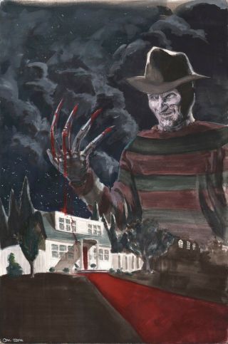Nightmare On Elm Street Art - Freddy Krueger - Horror Painting
