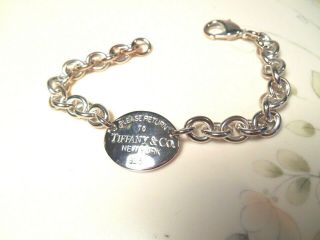 Please Return To Tiffany Oval Tag 925 Bracelet