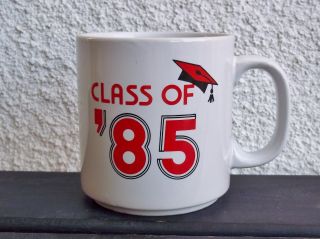 Vintage Russ Berrie Class Of 1985 Coffee Mug Cup Graduation Retro Old School