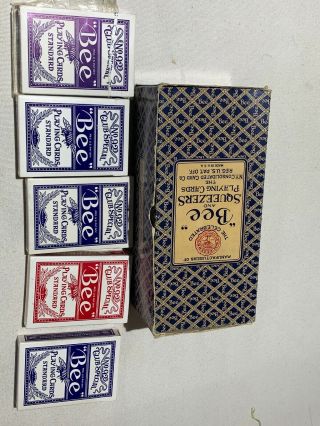 Bee And Squeezers Vintage Playing Cards Back No.  67 With Storage Box