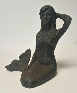 Cast Iron Mermaid Sculpture - Home Or Garden Decor