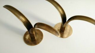 2 Ystad Metall Brass Lily Candle Holders Made In Sweden 1950 