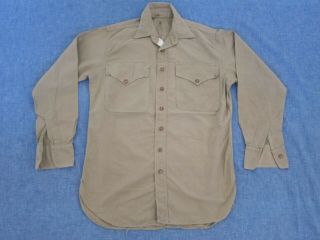 Ww2 Usmc Us Marine Corps Khaki Cotton Tropical Uniform Shirt