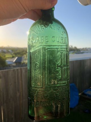 Warners Safe Cure Rare Aqua Green Frankfurt Bottle