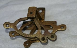 Antique Servants Butlers Bell Pull Brass Crank Bracket With Triple Swinger 5/6