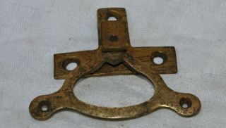 Antique Servants Butlers Bell Pull Brass Crank Bracket With Single Swinger 3/6