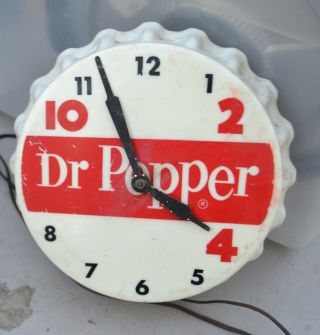 Vintage Dr Pepper Clock 10 2 4 Bottle Cap Or Restoring