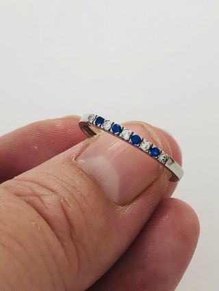 Fine 18ct White Gold Sapphire And Diamond Ring,  750