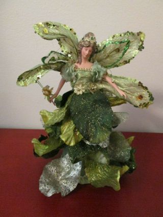 Handmade Fairy Statue Green Fairy Figurine Green Angel Forest Fairy 2
