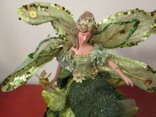 Handmade Fairy Statue Green Fairy Figurine Green Angel Forest Fairy 3
