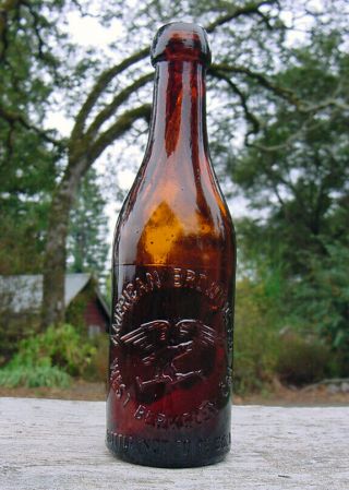 Scarce Western Beer " American Brewing / West Berkeley Cal " W/eagle Split Bottle