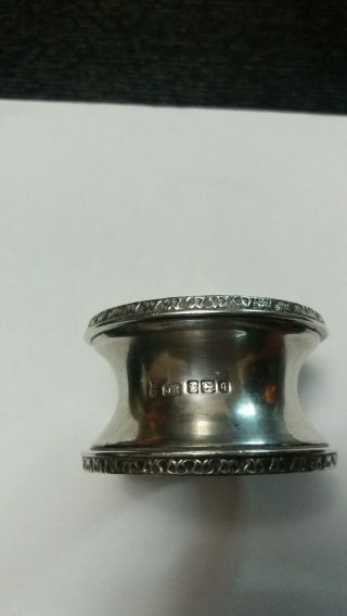 Edwardian Silver Napkin Ring 1908 Hallmarked Sterling