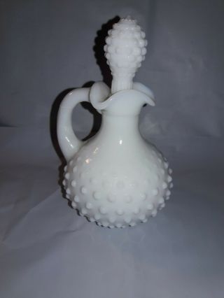 Vintage Avon Milk Glass Hobnail Bud Vase Elusive Oil