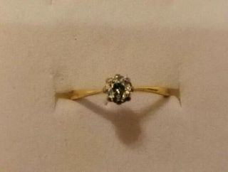 Vintage 18k gold ring with solitaire diamond size M/N 1.  6 gms 2