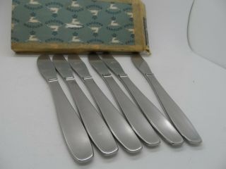 Vintage Denmark Boxed Raadvad Stainless Steel 6 Table Knives Postage