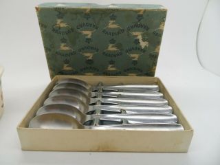 Pr Vintage Denmark Boxed Raadvad Stainless Set Of 6 Teaspoons