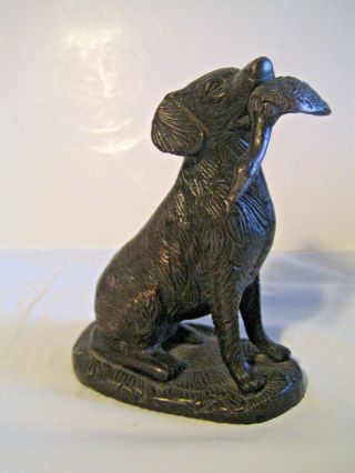 Vintage Cast Iron Hunting Dog With Bird In Mouth 2