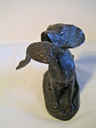 Vintage Cast Iron Hunting Dog With Bird In Mouth 3