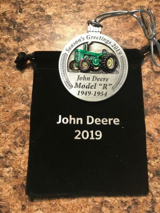 John Deere 2019 Pewter Model R Christmas Ornament