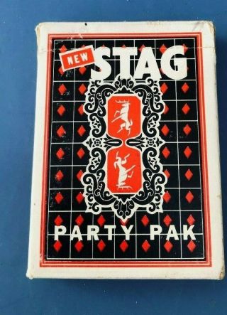 Vintage STAG PARTY PIN - UP ART 52 PLAYING CARDS 1954 Full Deck 4 adults 2