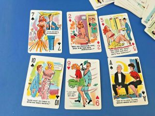 Vintage STAG PARTY PIN - UP ART 52 PLAYING CARDS 1954 Full Deck 4 adults 3