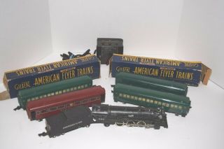 Vintage Post War American Flyer 290 S Gauge Locomotive W/tender W/4 Cars & Boxes