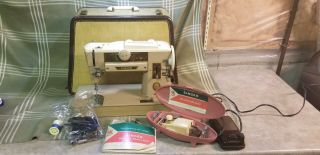 Vintage Singer 401a Slant - O - Matic Sewing Machine Pedal Attachments & Case