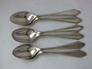 Set Of 6 Art Deco Solid Sterling Silver Tea/ Coffee Spoons 1928/ L 11.  5 Cm/ 88g