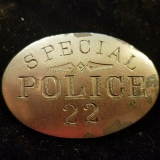 OBSOLETE EARLY POLICEMAN ' S BADGE 