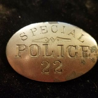 OBSOLETE EARLY POLICEMAN ' S BADGE 