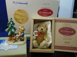 Hummel - Wonder Of Christmas With Steiff Teddy Bear Collector Set.