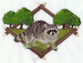 Embroidered Sweatshirt - Raccoon Diamond Portrait A5042